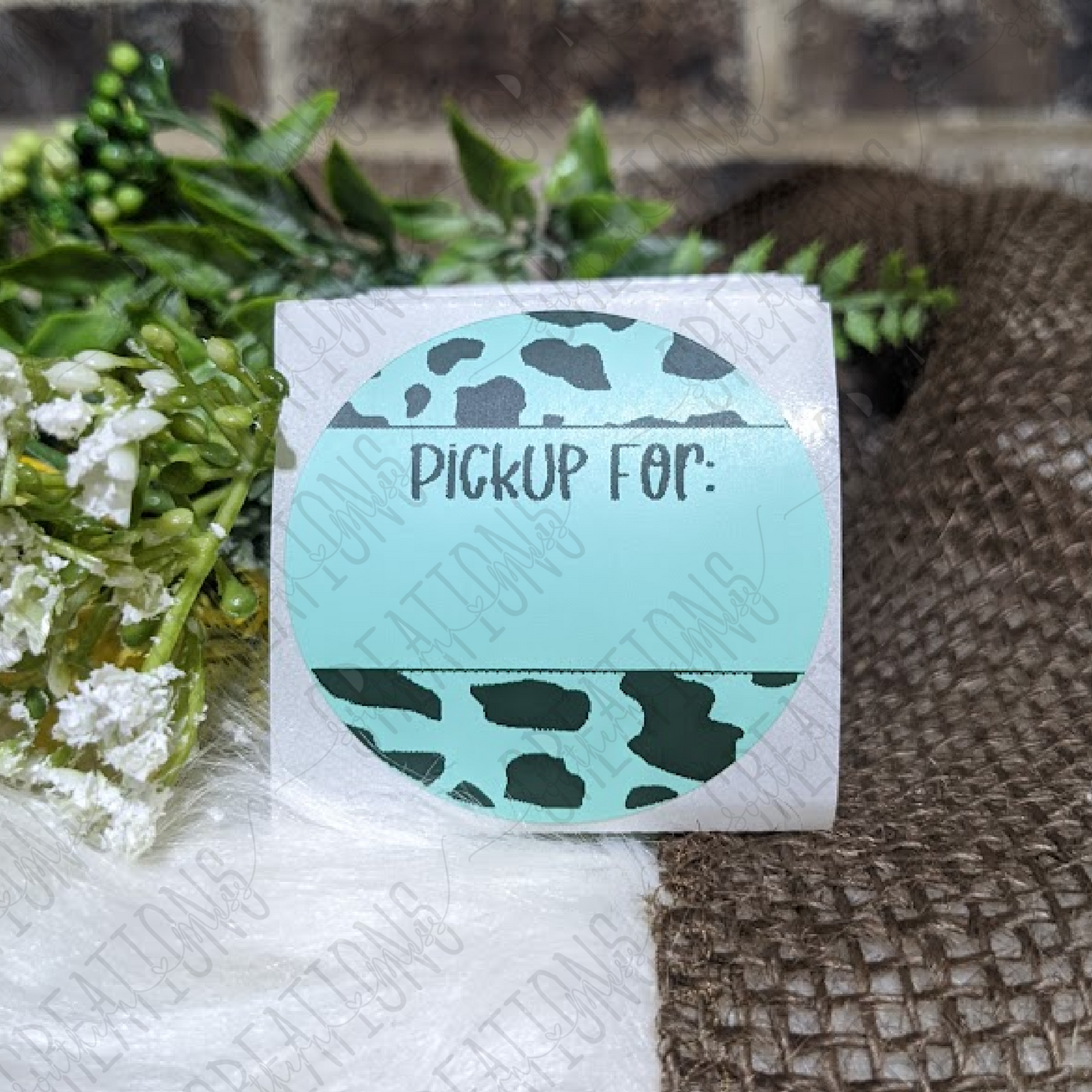 Cow Print Pickup Labels