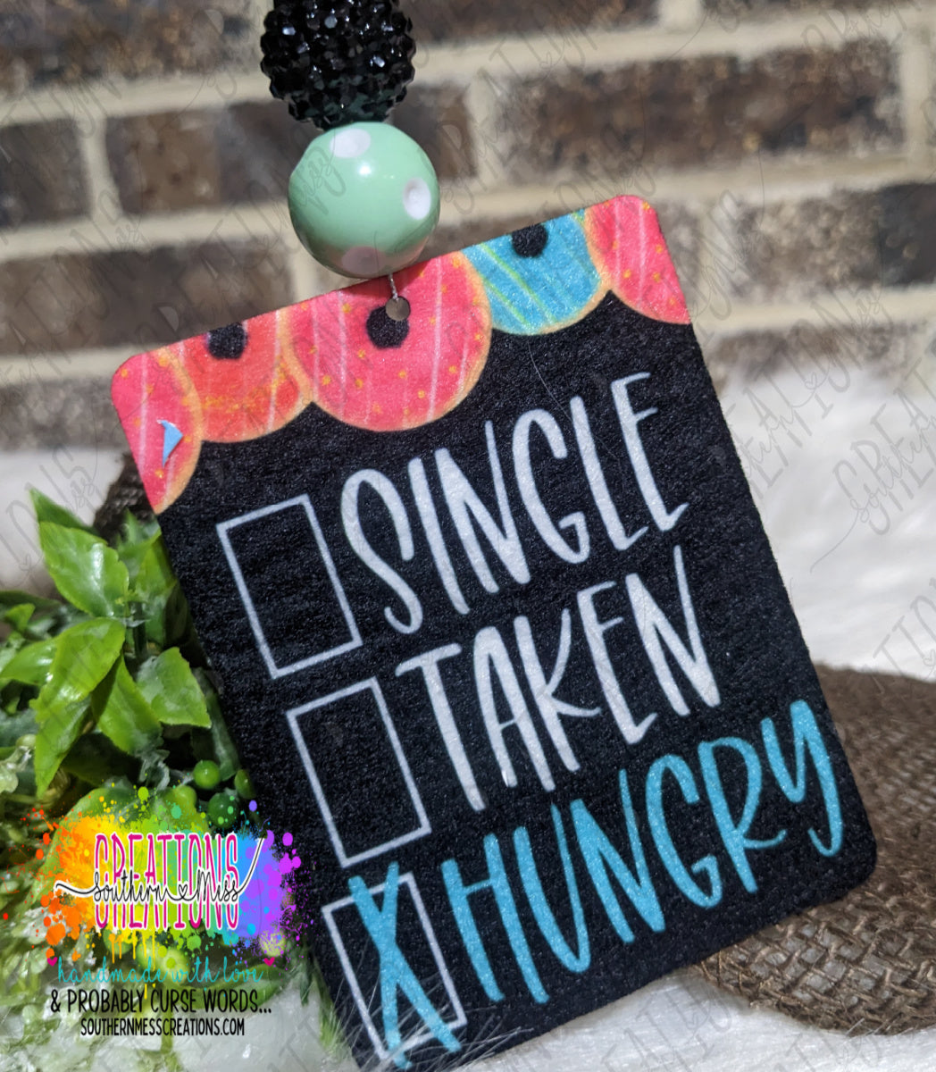 Air Freshener: Single. Taken. Hungry!