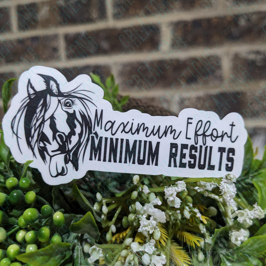 Maximum Effort Minimum Results